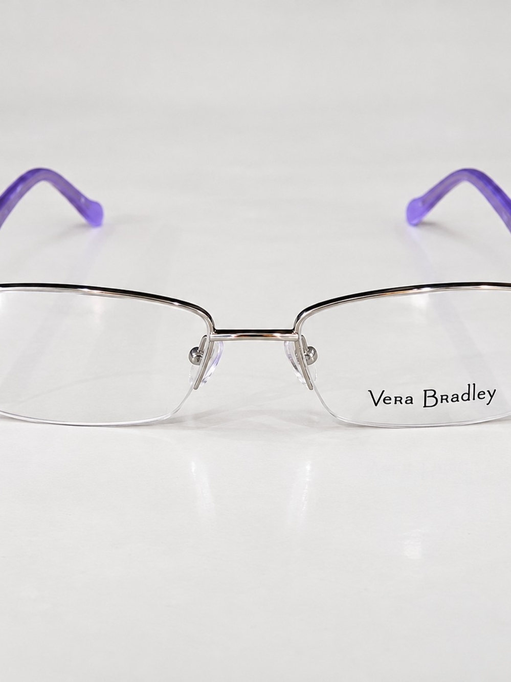 Vera Bradley Diane Plum Pansies Purple Silver Eyeglass Frames 53-18-135 New
